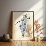 Load image into Gallery viewer, Palestine Plakat | Blue Roser Plakat | Blå Blomster plakat