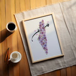 Load image into Gallery viewer, Palestine Plakat | Purple Roser Plakat | Lilla Blomster plakat