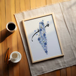 Load image into Gallery viewer, Palestine Plakat | Blue Roser Plakat | Blå Blomster plakat