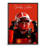 Load image into Gallery viewer, Charles Leclerc F1 Plakat | Unikt Racerdesign | Formel 1 Baner | Dynamisk Motorsport Kunst | Plakaty.dk