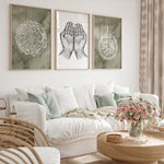 Load image into Gallery viewer, 3x Islam Plakater | Al-Ikhlas, Ayatul Kursi & Islamisk Bøn (Dua Hænder) i Moderne Stil