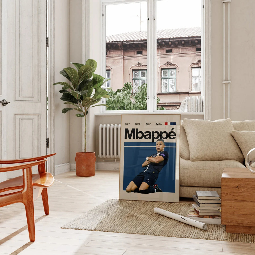 Fodbold plakat | Fodbold plakater | Kylian Mbappé Fodbold plakat | Perfekt til Den Ægte Fodbold Fan | Plakaty.dk