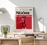 Load image into Gallery viewer, Fodbold plakat | Fodbold plakater | Darwin Núñez Fodbold plakat | Perfekt til Den Ægte Fodbold Fan | Plakaty.dk
