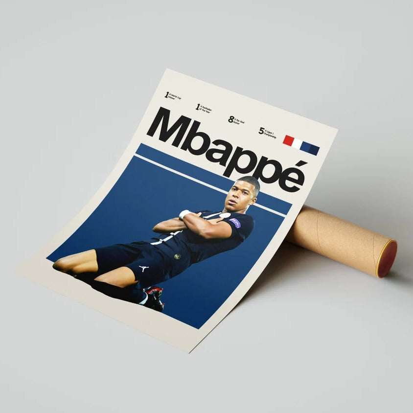 Fodbold plakat | Fodbold plakater | Kylian Mbappé Fodbold plakat | Perfekt til Den Ægte Fodbold Fan | Plakaty.dk