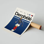 Load image into Gallery viewer, Fodbold plakat | Fodbold plakater | Ousmane Dembélés Fodboldplakat | Perfekt til Den Ægte Fodbold Fan | Plakaty.dk
