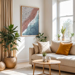 Load image into Gallery viewer, Plakat med strandliv | Sommer og Strand Plakater | Luftfoto af en strand med mennesker, rødt-pink sand og turkisblå hav. Perfekt til strandelskere og eventyrere.
