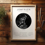 Load image into Gallery viewer, Jomfru Stjernetegn Plakat | Sort
