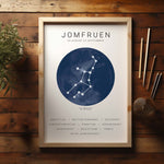 Load image into Gallery viewer, Jomfru Stjernetegn Plakat | Blå
