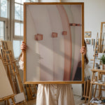 Load image into Gallery viewer, Plakat med surfbrætter | Sommer og Strand Plakater | Denne plakat viser flere surfbrætter opstillet lodret i forskellige pastelfarver som hvid, pink og grøn. Perfekt til surf- og strandelskere.
