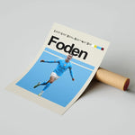 Load image into Gallery viewer, Fodbold plakat | Fodbold plakater | Phil Foden Fodboldplakat | Perfekt til Den Ægte Fodbold Fan | Plakaty.dk
