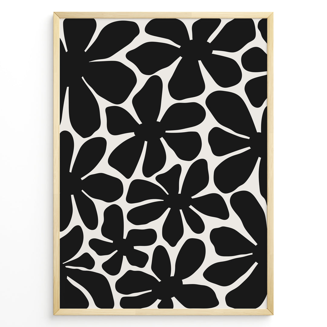Bold Botanica Plakat | Matisse Poster | Sort-hvid kunst med store, ekspressive blomster