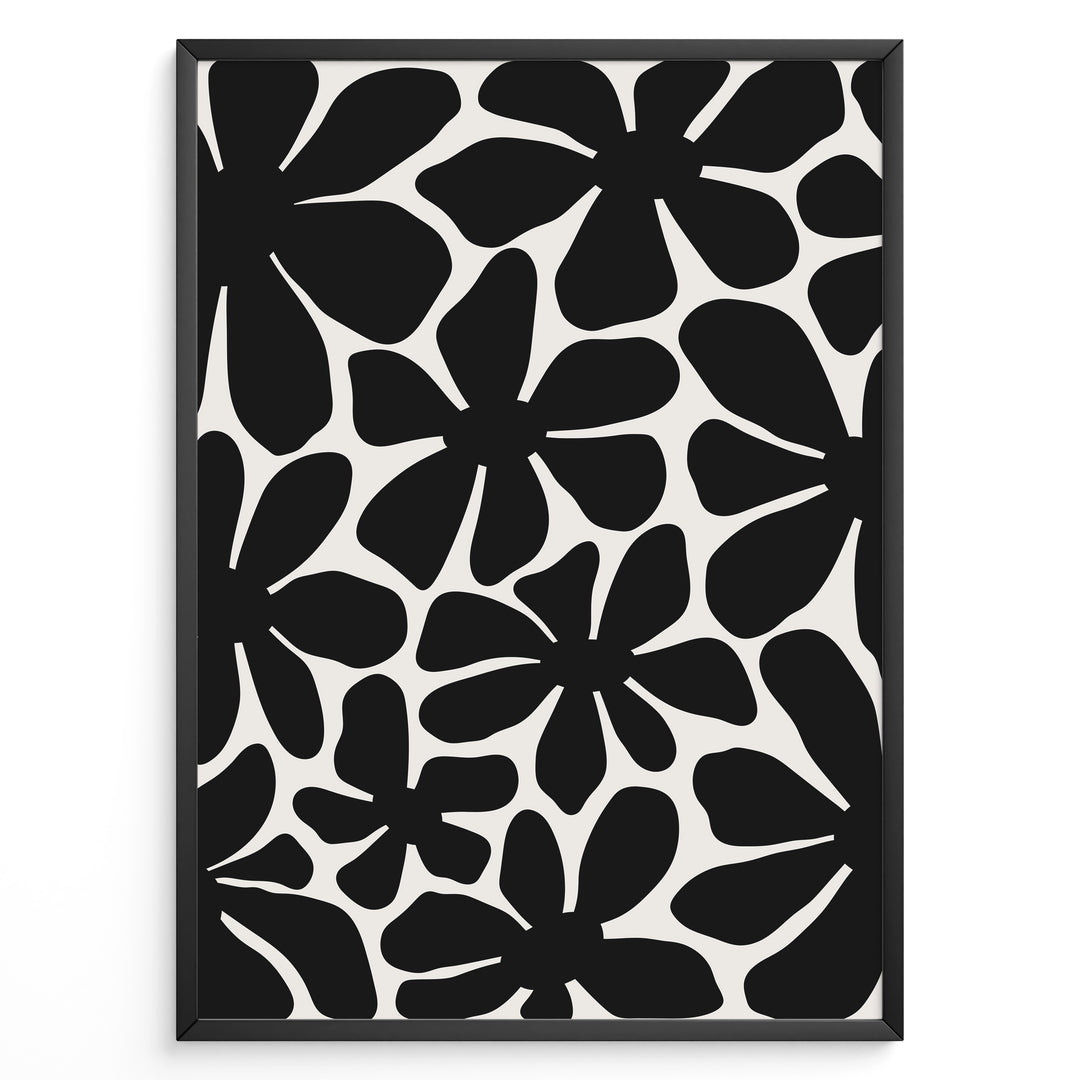 Bold Botanica Plakat | Matisse Poster | Sort-hvid kunst med store, ekspressive blomster