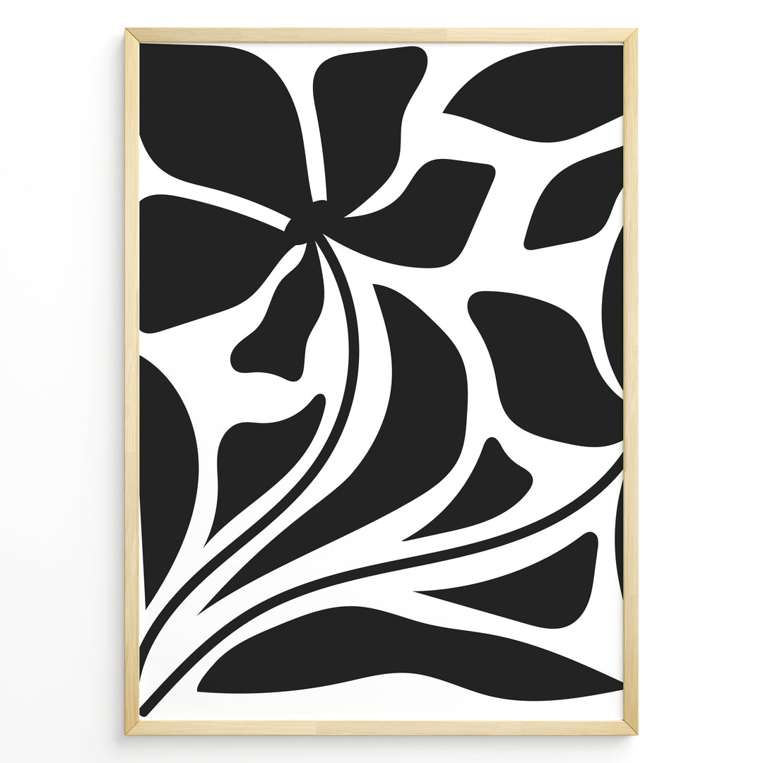 Flow Botanica Plakat | Matisse Poster | Organisk blomstermotiv i sort-hvid
