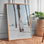 Load image into Gallery viewer, Poster with surfboard by palm tree | Summer and Beach Posters
