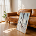 Load image into Gallery viewer, Poster with surfboard by palm tree | Summer and Beach Posters
