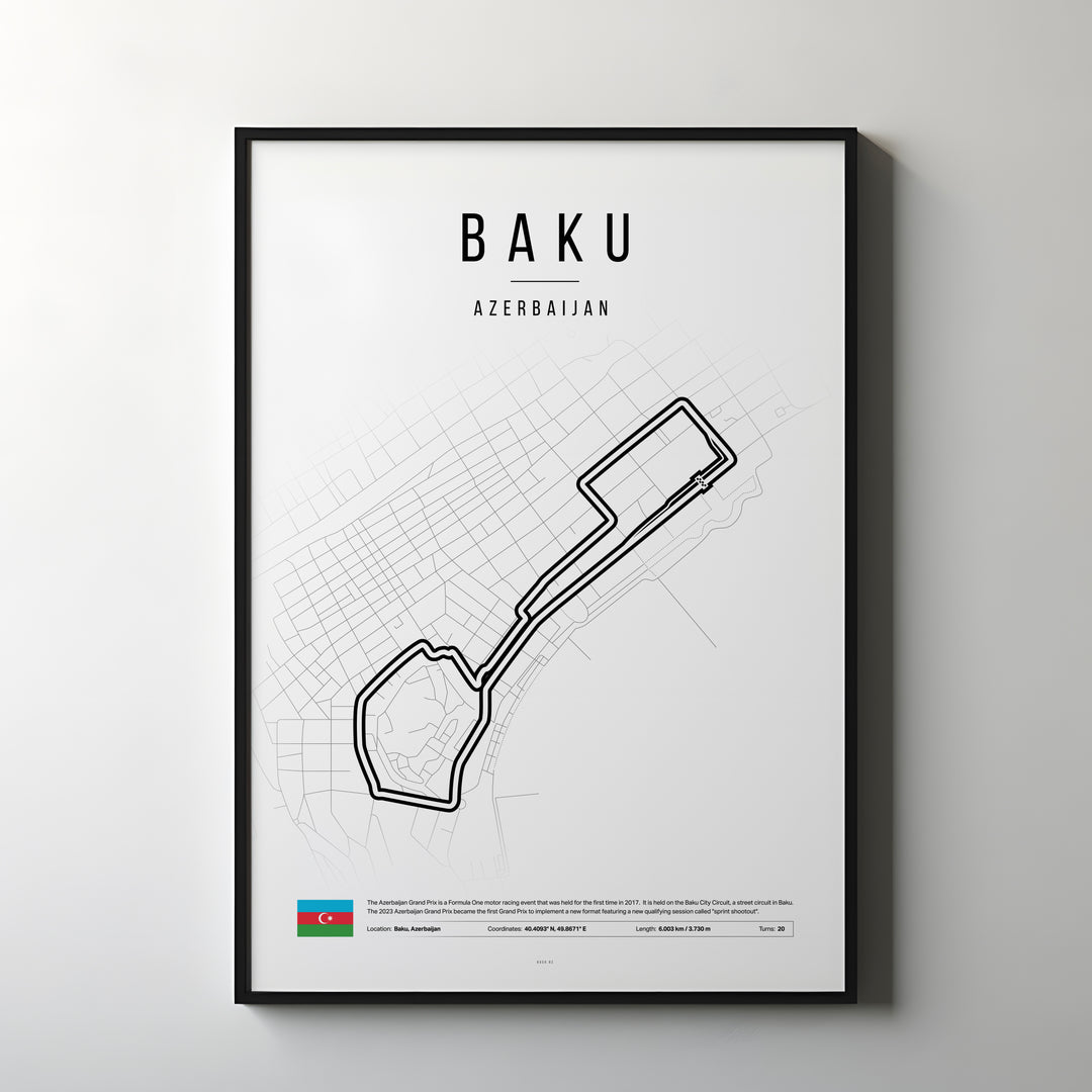 Azerbaijan Formula 1 Poster | Caspian Thrill in Baku's Streets