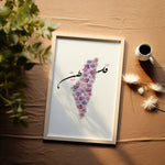Load image into Gallery viewer, Palestine Plakat | Purple Roser Plakat | Lilla Blomster plakat
