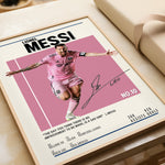 Load image into Gallery viewer, Fodbold plakat | Fodbold plakater | Lionel Messi Fodbold Plakat i Lyserød Trøje | Perfekt til Passionerede Fans | Plakaty.dk
