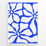 Load image into Gallery viewer, Azure Bloom Plakat | Matisse Poster | Organisk mønster med flydende blå former på hvid baggrund
