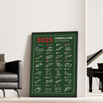 Load image into Gallery viewer, F1 Plakat | F1 Kalender Plakater 2025 | Formel 1 Race Tracking Map | Perfekt til Den Ægte Fan | Plakaty.dk
