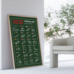 Load image into Gallery viewer, F1 Plakat | F1 Kalender Plakater 2025 | Formel 1 Race Tracking Map | Perfekt til Den Ægte Fan | Plakaty.dk
