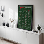 Load image into Gallery viewer, F1 Plakat | F1 Kalender Plakater 2025 | Formel 1 Race Tracking Map | Perfekt til Den Ægte Fan | Plakaty.dk

