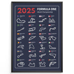 Load image into Gallery viewer, F1 Plakat | F1 Kalender Plakater 2025 | Formel 1 Race Tracking Map | Perfekt til Den Ægte Fan | Plakaty.dk

