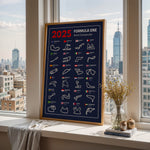 Load image into Gallery viewer, F1 Plakat | F1 Kalender Plakater 2025 | Formel 1 Race Tracking Map | Perfekt til Den Ægte Fan | Plakaty.dk
