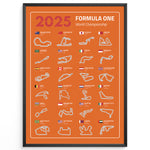 Load image into Gallery viewer, F1 Plakat | F1 Kalender Plakater 2025 | Formel 1 Race Tracking Map | Perfekt til Den Ægte Fan | Plakaty.dk
