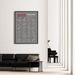 Load image into Gallery viewer, F1 Plakat | F1 Kalender Plakater 2025 | Formel 1 Race Tracking Map | Perfekt til Den Ægte Fan | Plakaty.dk
