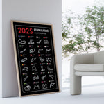 Load image into Gallery viewer, F1 Plakat | F1 Kalender Plakater 2025 | Formel 1 Race Tracking Map | Perfekt til Den Ægte Fan | Plakaty.dk
