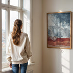 Load image into Gallery viewer, Plakat med bølger og strand | Sommer og Strand Plakater | Denne plakat viser et luftfoto af bølger, der bryder mod en rødlig sandstrand. Perfekt til dem, der elsker kystlandskaber.
