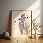 Load image into Gallery viewer, Palestine Plakat | Purple Roser Plakat | Lilla Blomster plakat
