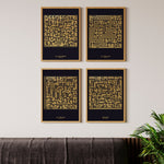 Load image into Gallery viewer, Surat Al-Nas Plakat | Kufi Art Guld Design | Islamisk Plakater
