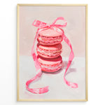 Load image into Gallery viewer, Illustration of stacked pink macarons tied with a pink ribbon.
