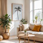 Load image into Gallery viewer, Plakat med palmetræ | Sommer og Strand Plakater | Denne plakat viser et højt palmetræ med en krone af grønne blade mod en klar, lys himmel. Perfekt til dem, der elsker tropiske vibes.

