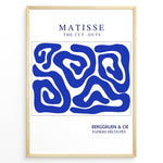 Load image into Gallery viewer, Indigo Cut-Outs Plakat | Matisse Poster | Blå og hvide abstrakte former inspireret af Matisse&#39;s papirklip
