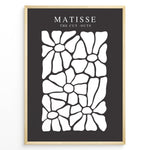 Load image into Gallery viewer, Petal Contrast Plakat | Matisse Poster | Hvide organiske udskæringer på sort baggrund
