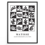 Load image into Gallery viewer, Graphic Foliage Plakat | Matisse Poster | Abstrakt bladmotiv i sort-hvid gitterdesign
