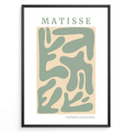 Load image into Gallery viewer, Green Cut-Outs Plakat | Matisse Poster | Abstrakte grønne former på beige baggrund
