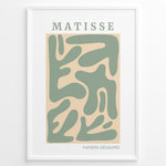 Load image into Gallery viewer, Green Cut-Outs Plakat | Matisse Poster | Abstrakte grønne former på beige baggrund
