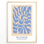 Load image into Gallery viewer, Indigo Foliage Plakat | Matisse Poster | Abstrakte blå former på beige baggrund
