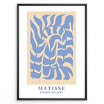 Load image into Gallery viewer, Indigo Foliage Plakat | Matisse Poster | Abstrakte blå former på beige baggrund
