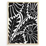 Load image into Gallery viewer, Noir Floral Plakat | Matisse Poster | Abstrakte sorte blomster og blade på hvid baggrund
