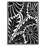 Load image into Gallery viewer, Noir Floral Plakat | Matisse Poster | Abstrakte sorte blomster og blade på hvid baggrund
