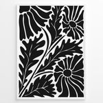 Load image into Gallery viewer, Noir Floral Plakat | Matisse Poster | Abstrakte sorte blomster og blade på hvid baggrund

