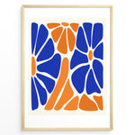 Load image into Gallery viewer, Blue &amp; Orange Harmony Plakat | Matisse Poster | Abstrakt sammensætning af blå og orange former inspireret af naturens organiske mønstre
