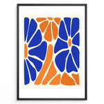 Load image into Gallery viewer, Blue &amp; Orange Harmony Plakat | Matisse Poster | Abstrakt sammensætning af blå og orange former inspireret af naturens organiske mønstre
