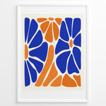 Load image into Gallery viewer, Blue &amp; Orange Harmony Plakat | Matisse Poster | Abstrakt sammensætning af blå og orange former inspireret af naturens organiske mønstre
