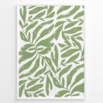Load image into Gallery viewer, Verdant Flow Plakat | Matisse Poster | Dynamisk mønster af grønne stiliserede blade på hvid baggrund
